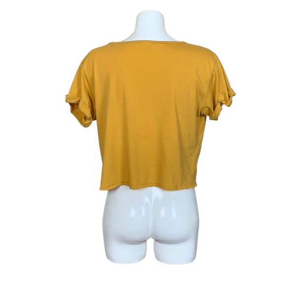 Local Lab Gold Cropped Knot Front Baby Doll Top XL - Picture 4 of 7